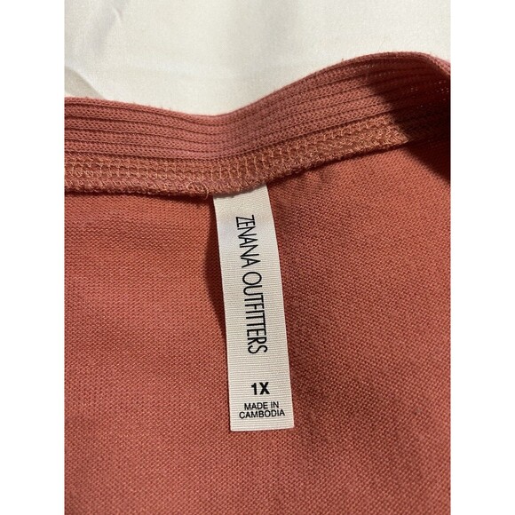 ZENANA Long Knit Cardigan Sweater with Pockets and Snap Buttons Pink XL - Picture 7 of 10